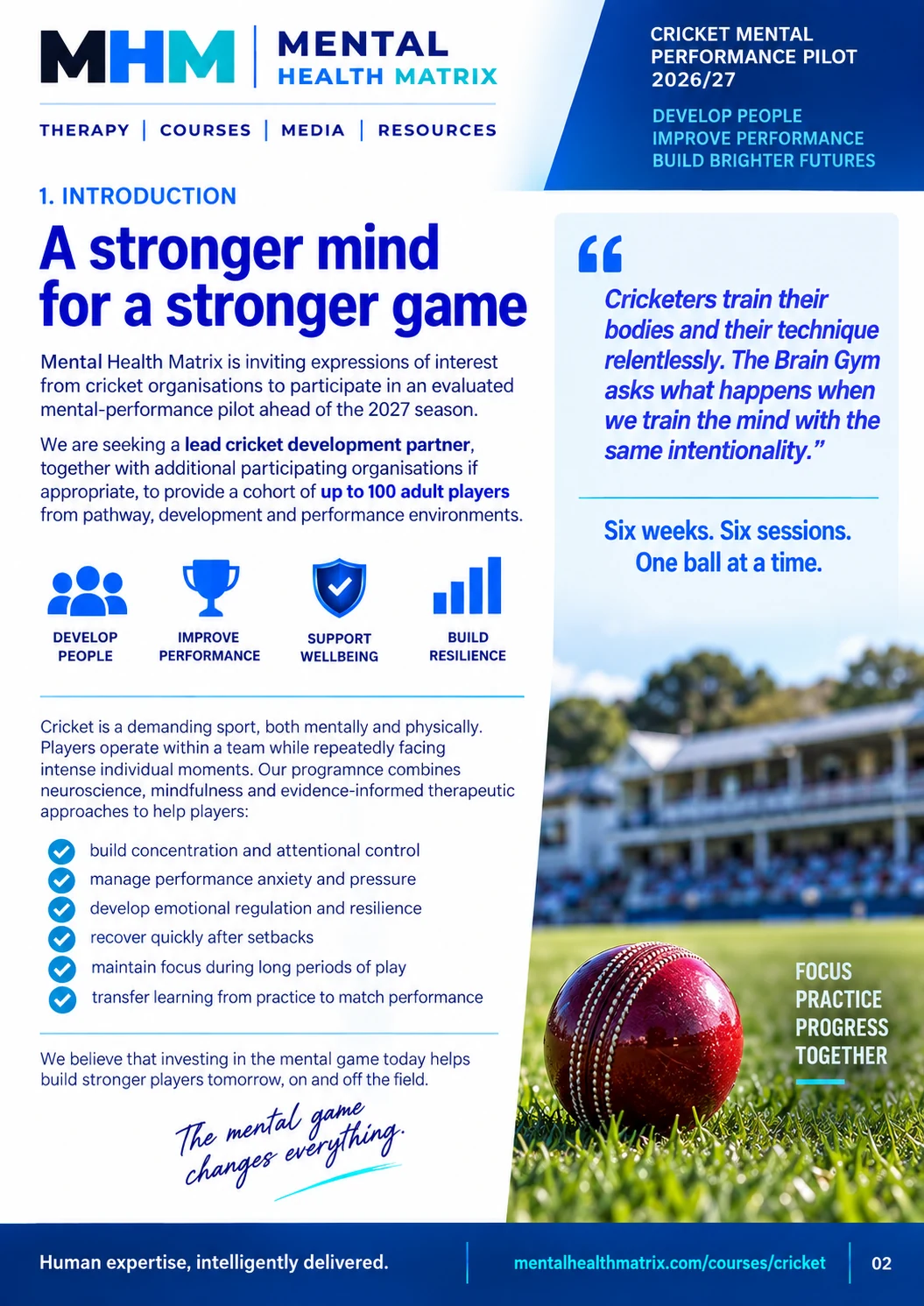 Cricket Mental Performance Pilot 2026/27 campaign poster 2 of 12